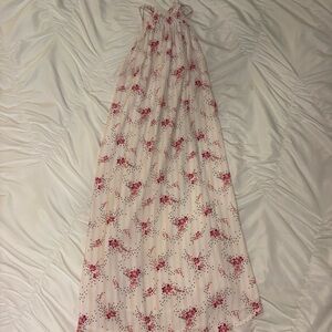 LOFT Cream and Pink Floral Dress